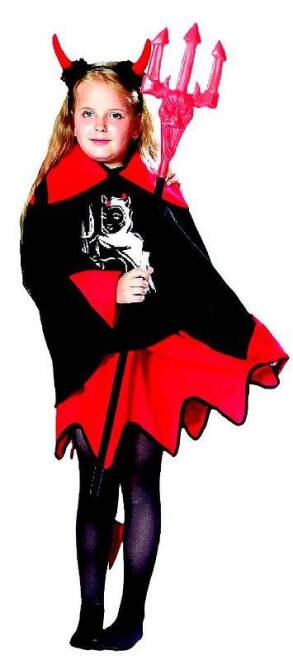 STRÓJ DIABEŁ DIABLICA Z OGONEM 116 CM JASEŁKA