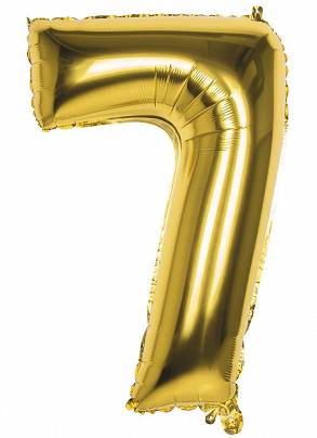 Balon Foliowy "Numer 7" Złoty 86 cm