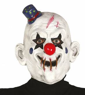 Maska lateksowa klaun w kapelusiku