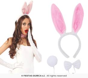 ZESTAW KRÓLIK ZAJĄC OGON MUCHA OPASKA Z USZAMI