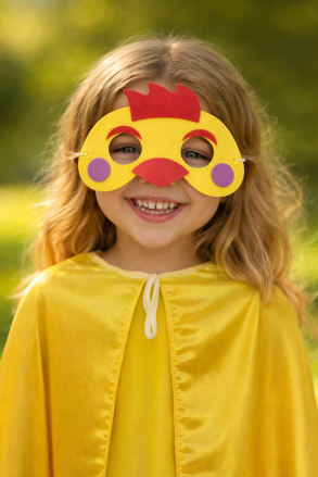 ZESTAW KURCZAK MASKA  PELERYNA 128CM