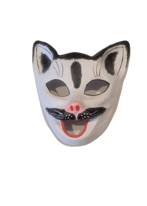 Maska Ręcznie Robiona Kot Biały 2