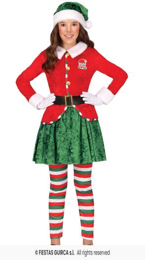 STRÓJ ŚWIĄTECZNA ELFKA  5-6 LAT