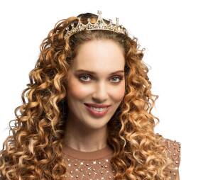 ZŁOTY DIADEM Z BIAŁYMI KAMIENIAMI LUX