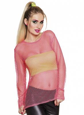Bluzka kabaretkowa różowa neon - M/L