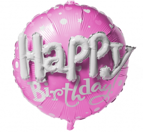 Balon foliowy happy birthday RÓŻOWY