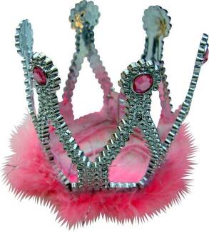 KORONA Z RÓŻOWYM PUSZKIEM