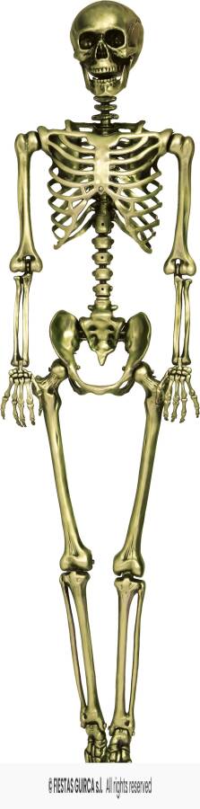 DEKORACJA ZŁOTY SZKIELET 90CM