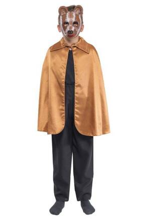 PELERYNA Z KOŁNIERZEM JASNY BRĄZ 140 CM LIS MIŚ PIES