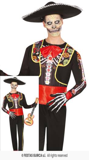 Strój Meksykaniec Kościotrup Mariachi L 